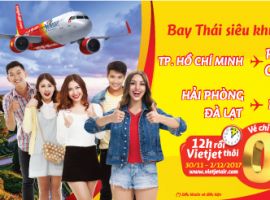Vietjet khuyến mãi vé máy bay đi Thái Lan 0 đồng